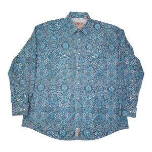 Rafter C Mens XXL Snap Paisley Long Sleeve Shirt Cowboy Pro Flex 45 Performance